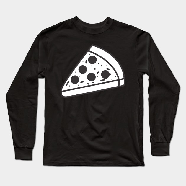 Chicago Deep Dish Pizza Black and White Long Sleeve T-Shirt by InkyArt